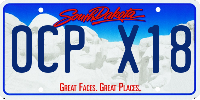 SD license plate 0CPX18