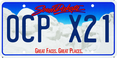 SD license plate 0CPX21