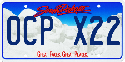 SD license plate 0CPX22