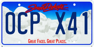 SD license plate 0CPX41