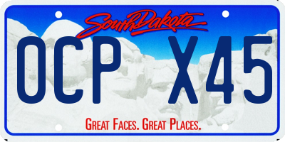 SD license plate 0CPX45