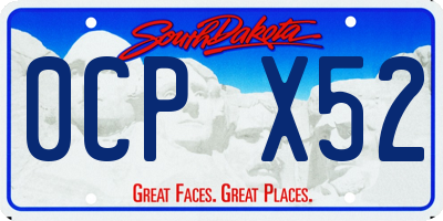 SD license plate 0CPX52