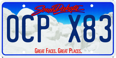 SD license plate 0CPX83