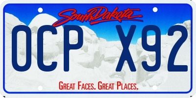 SD license plate 0CPX92