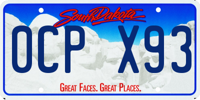 SD license plate 0CPX93
