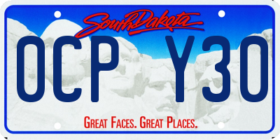 SD license plate 0CPY30