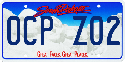 SD license plate 0CPZ02