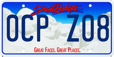 SD license plate 0CPZ08