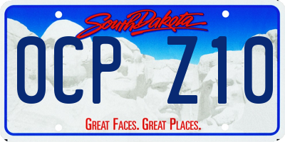 SD license plate 0CPZ10
