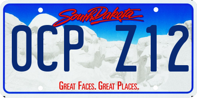 SD license plate 0CPZ12