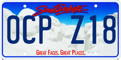 SD license plate 0CPZ18