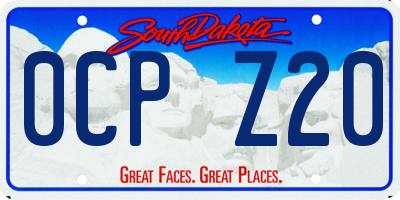 SD license plate 0CPZ20