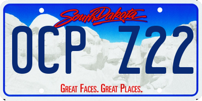 SD license plate 0CPZ22