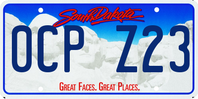 SD license plate 0CPZ23