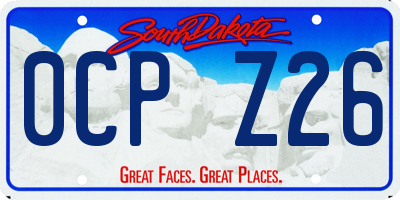 SD license plate 0CPZ26