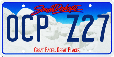 SD license plate 0CPZ27
