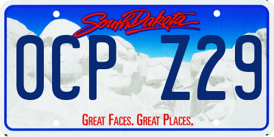 SD license plate 0CPZ29