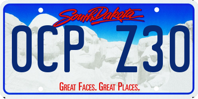SD license plate 0CPZ30