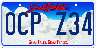 SD license plate 0CPZ34