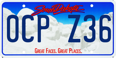 SD license plate 0CPZ36