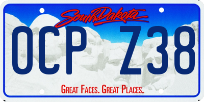 SD license plate 0CPZ38