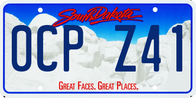SD license plate 0CPZ41