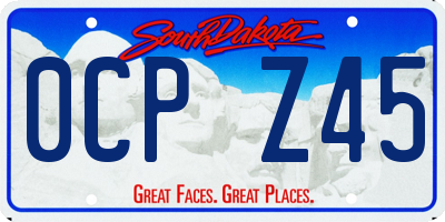 SD license plate 0CPZ45