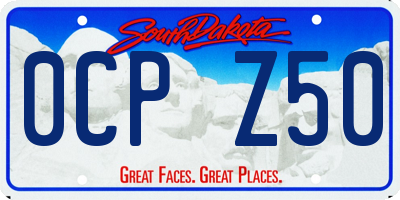 SD license plate 0CPZ50