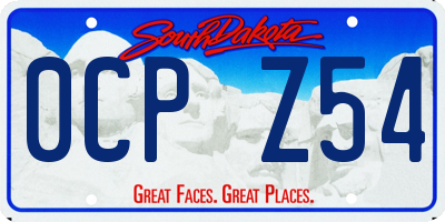 SD license plate 0CPZ54