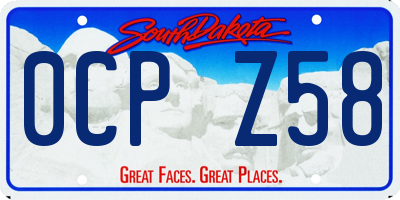 SD license plate 0CPZ58