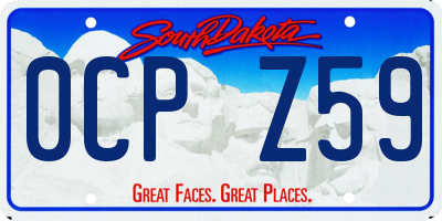 SD license plate 0CPZ59