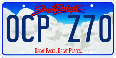 SD license plate 0CPZ70