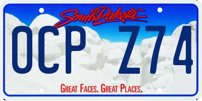 SD license plate 0CPZ74