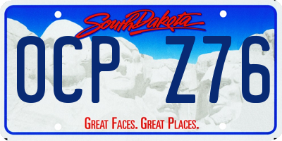 SD license plate 0CPZ76