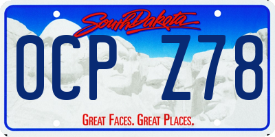 SD license plate 0CPZ78