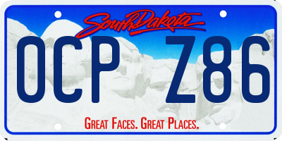 SD license plate 0CPZ86