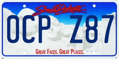 SD license plate 0CPZ87
