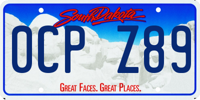 SD license plate 0CPZ89