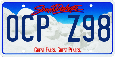 SD license plate 0CPZ98