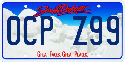SD license plate 0CPZ99