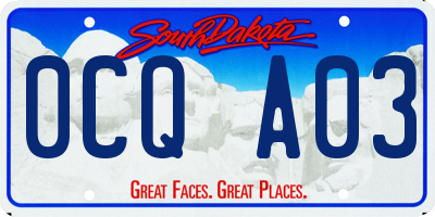 SD license plate 0CQA03