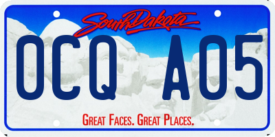 SD license plate 0CQA05