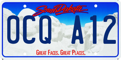 SD license plate 0CQA12