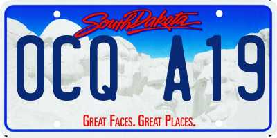 SD license plate 0CQA19