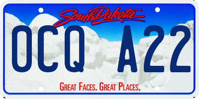 SD license plate 0CQA22