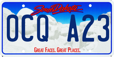 SD license plate 0CQA23