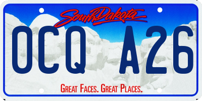 SD license plate 0CQA26