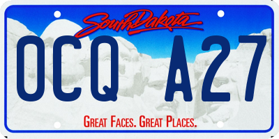 SD license plate 0CQA27