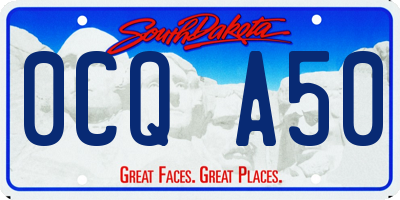 SD license plate 0CQA50