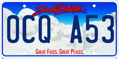 SD license plate 0CQA53